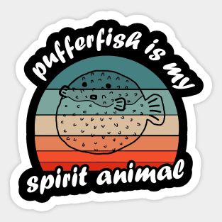 My spirit animal puffer fish porcupine fish retro Sticker